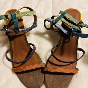 Kurt Geiger Multicolor Strappy Sandals - Green, Blue, Purple, Orange, Brown